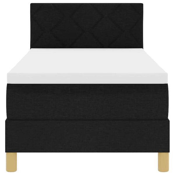 vidaXL Lit double tapissier LED avec oreiller Noir 80 x 200 cm Tissu