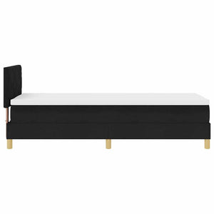 vidaXL Lit double tapissier LED avec oreiller Noir 80 x 200 cm Tissu