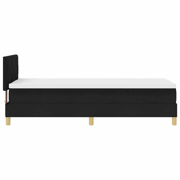 vidaXL Lit double tapissier LED avec oreiller Noir 80 x 200 cm Tissu