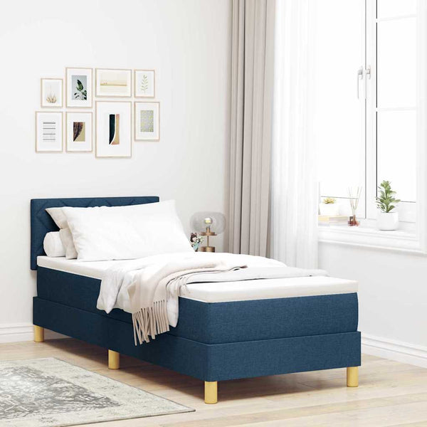 LED Boxspringbett Blau 80x200 cm