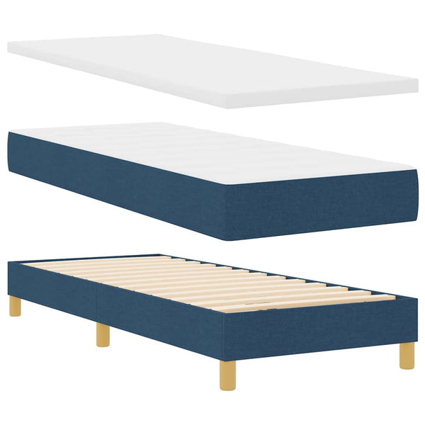 LED Boxspringbett Blau 80x200 cm