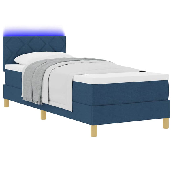 LED Boxspringbett Blau 80x200 cm
