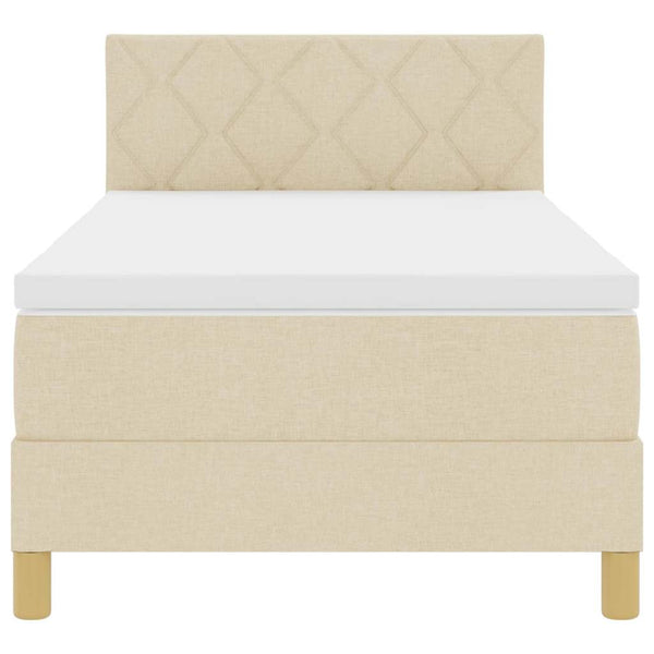LED Boxspringbett Creme 100x200 cm