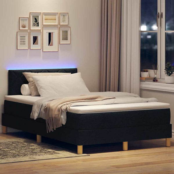 LED Boxspringbett 120x190 cm Schwarz