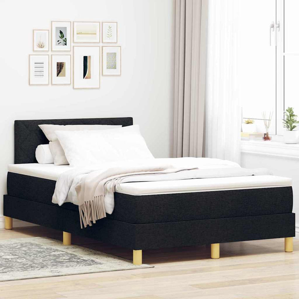 vidaXL Lit coffre à LED avec oreillers Tissu Noir 120 x 190 cm