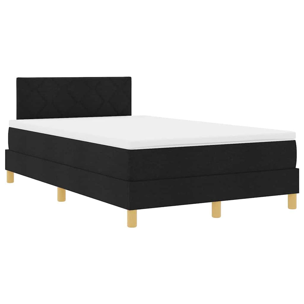 vidaXL Lit coffre à LED avec oreillers Tissu Noir 120 x 190 cm