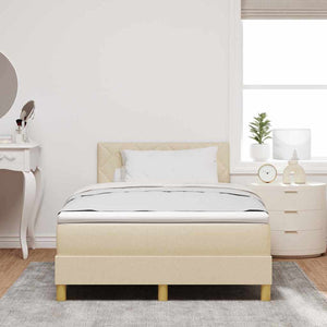 vidaXL Lit tapissier LED avec oreillers Crème 120 x 190 cm Tissu