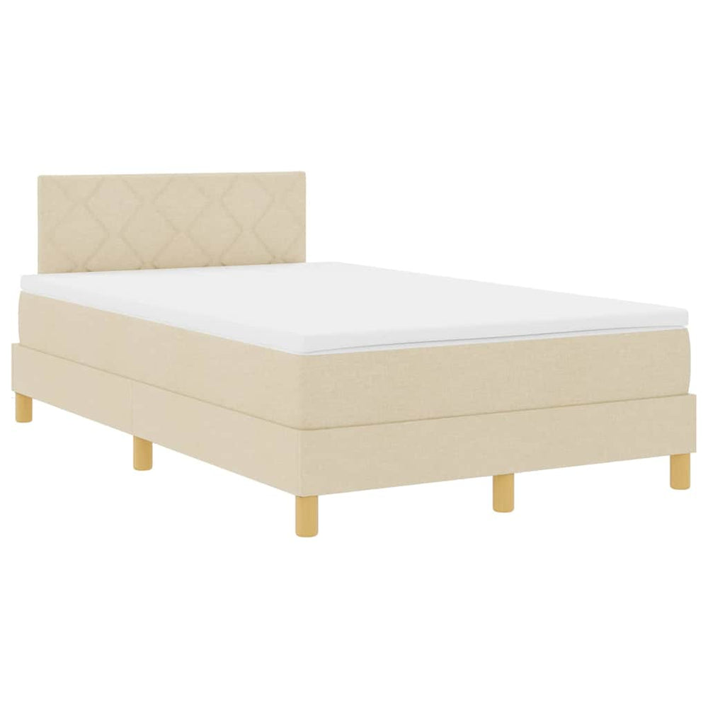 LED Boxspringbett Creme 120x190 cm