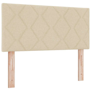 vidaXL Lit tapissier LED avec oreillers Crème 120 x 190 cm Tissu