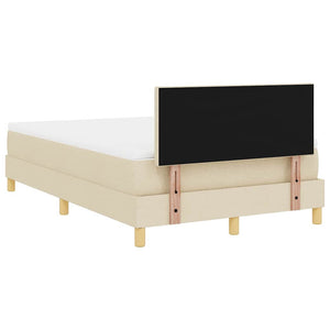 vidaXL Lit tapissier LED avec oreillers Crème 120 x 190 cm Tissu
