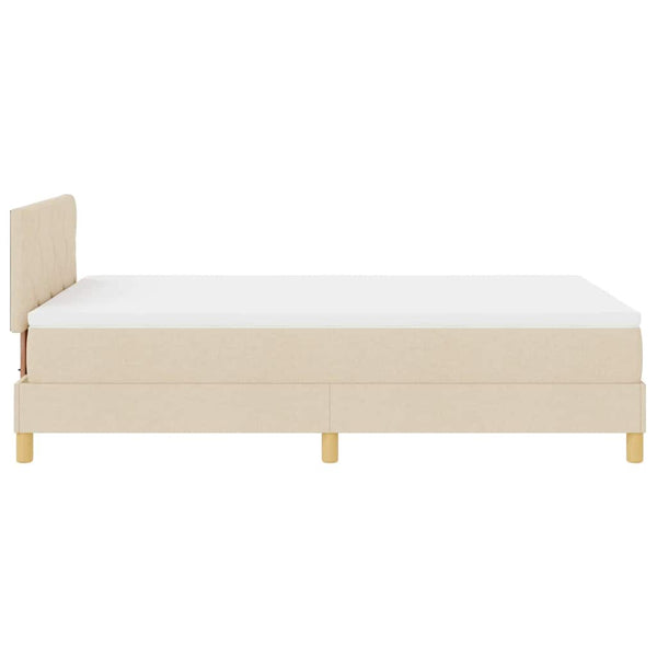 vidaXL Lit tapissier LED avec oreillers Crème 120 x 190 cm Tissu