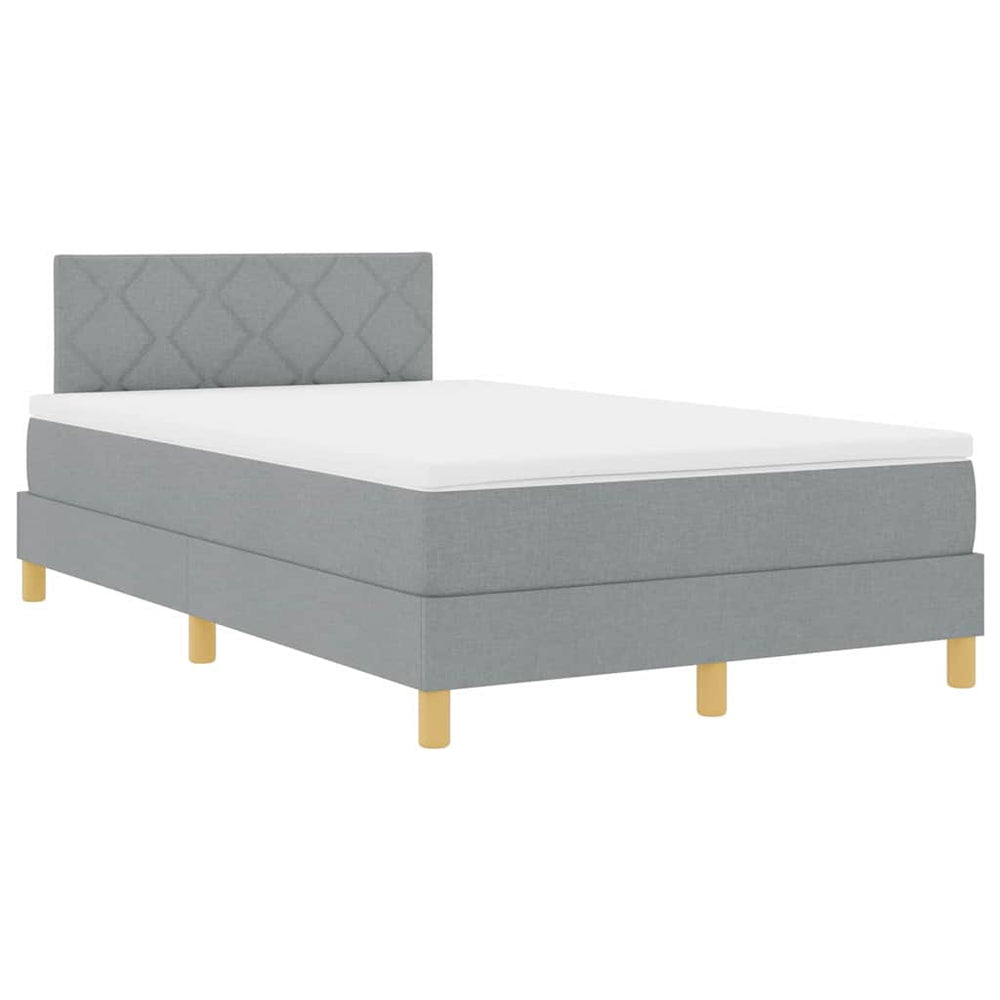LED Boxspringbett Hellgrau 120x200 cm