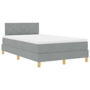 LED Boxspringbett Hellgrau 120x200 cm