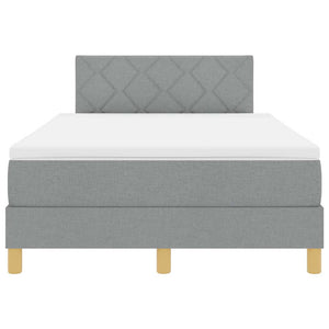 LED Boxspringbett Hellgrau 120x200 cm