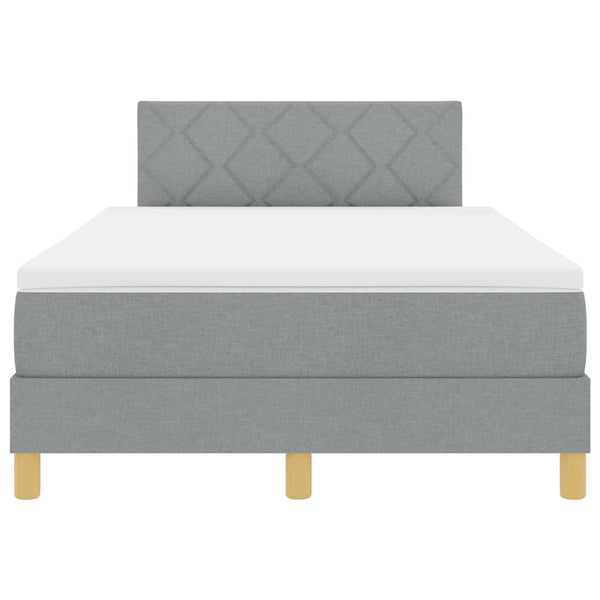 LED Boxspringbett Hellgrau 120x200 cm