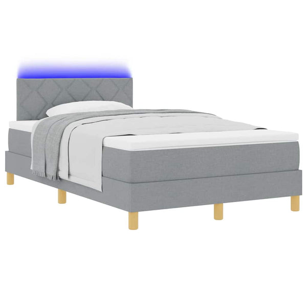 LED Boxspringbett Hellgrau 120x200 cm