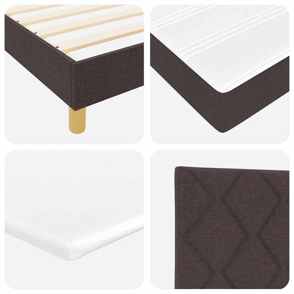 LED Boxspringbett Dunkelbraun 120x200 cm