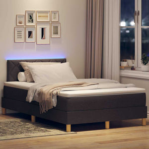 LED Boxspringbett Dunkelbraun 120x200 cm