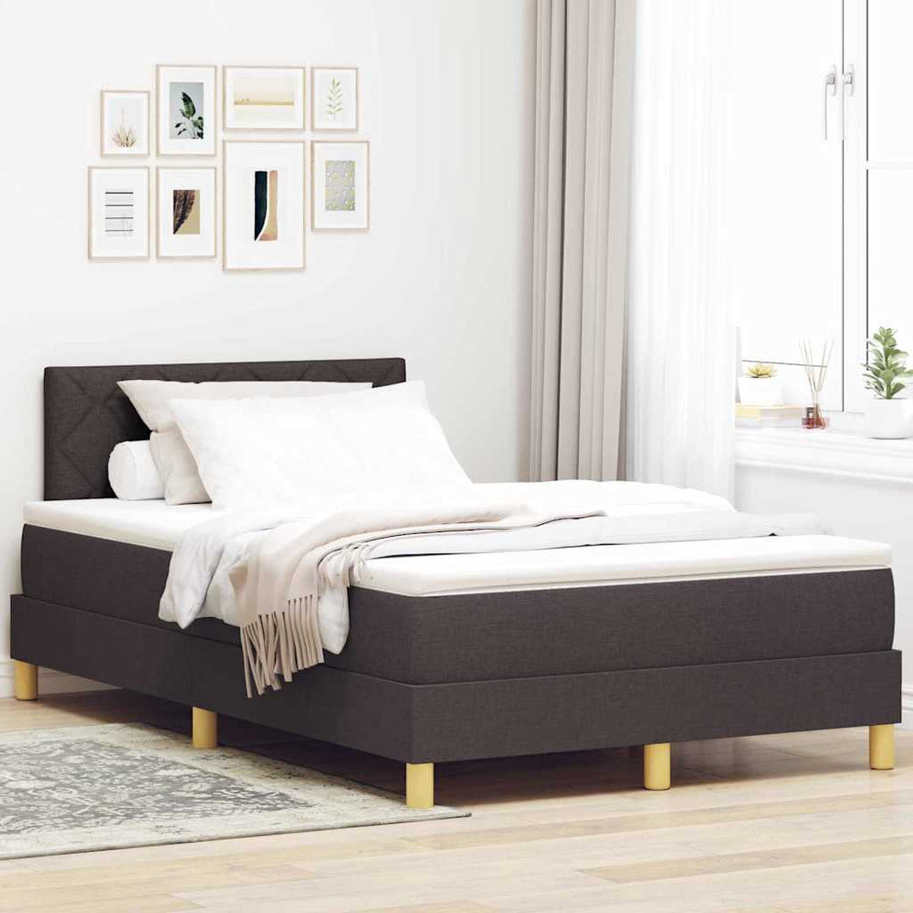 LED Boxspringbett Dunkelbraun 120x200 cm