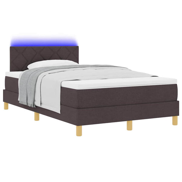 LED Boxspringbett Dunkelbraun 120x200 cm