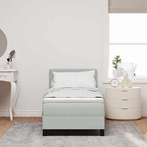 LED Boxspringbett mit Matratze 80x200 cm Hellgrau Samt
