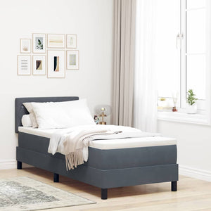 vidaXL Lit coffre à LED avec matelas Velours gris foncé 80 x 200 cm