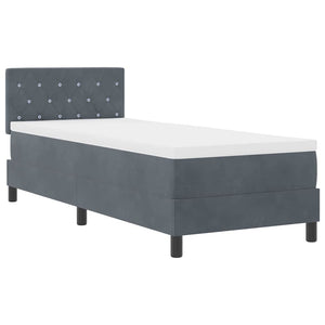 vidaXL Lit coffre à LED avec matelas Velours gris foncé 80 x 200 cm