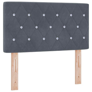 vidaXL Lit coffre à LED avec matelas Velours gris foncé 80 x 200 cm