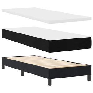 LED Boxspringbett mit Matratze 80x200 cm Samt Schwarz