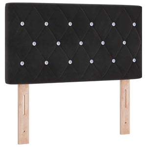 LED Boxspringbett mit Matratze 80x200 cm Samt Schwarz