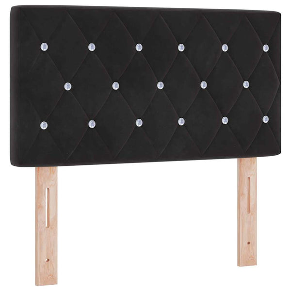 LED Boxspringbett mit Matratze 80x200 cm Samt Schwarz