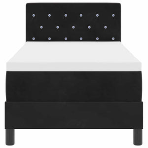 LED Boxspringbett mit Matratze 80x200 cm Samt Schwarz