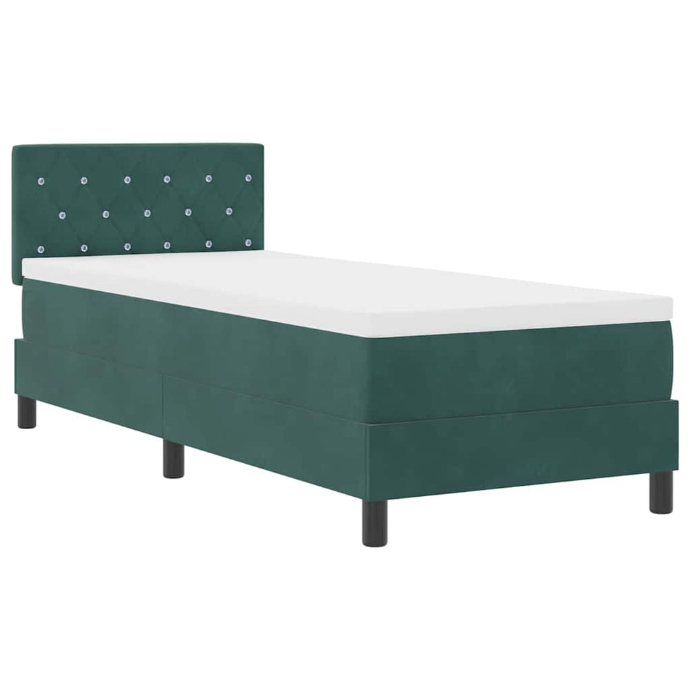 LED Boxspringbett Dunkelgrün 80x200 cm