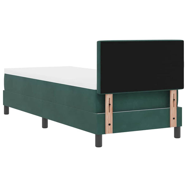 vidaXL Lit coffre à LED avec matelas Velours vert foncé 80 x 200 cm