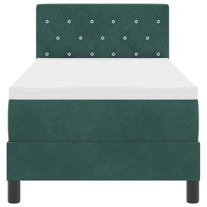 vidaXL Lit coffre à LED avec matelas Velours vert foncé 80 x 200 cm