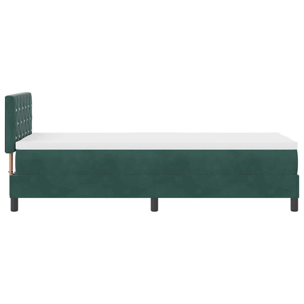 vidaXL Lit coffre à LED avec matelas Velours vert foncé 80 x 200 cm