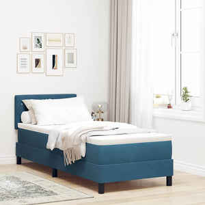 vidaXL Lit coffre à LED avec matelas Velours Bleu foncé 80 x 200 cm