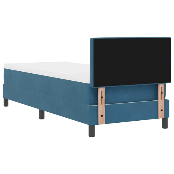 vidaXL Lit coffre à LED avec matelas Velours Bleu foncé 80 x 200 cm