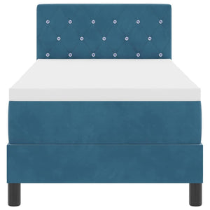 vidaXL Lit coffre à LED avec matelas Velours Bleu foncé 80 x 200 cm
