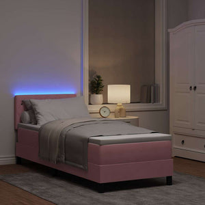 LED Boxspringbett Rosa 80x200 cm mit Matratze
