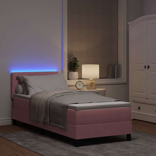 LED Boxspringbett Rosa 80x200 cm mit Matratze