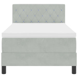 vidaXL Lit tapissier à LED avec matelas Gris clair 90 x 190 cm Velours