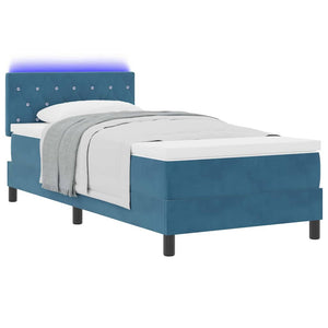 LED Boxspringbett Dunkelblau 90x190 cm mit Matratze