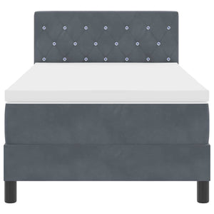 LED Boxspringbett mit Matratze 90x200 cm Dunkelgrau