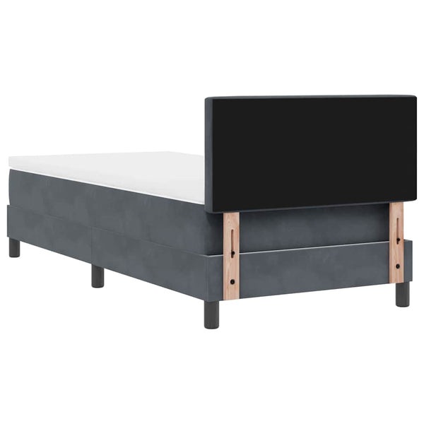 vidaXL Lit capitonné LED avec matelas Gris foncé 100 x 200 cm Velours