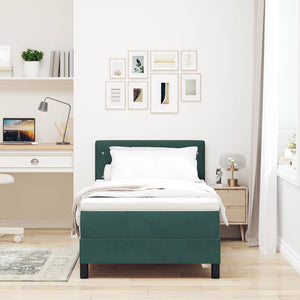 vidaXL Lit tapissier à LED avec matelas vert foncé 100 x 200 cm velours
