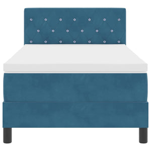 vidaXL Lit coffre à LED avec matelas Velours Bleu foncé 100 x 200 cm