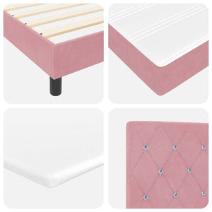 vidaXL Lit coffre à LED avec matelas et LED Rose 100 x 200 cm Velours