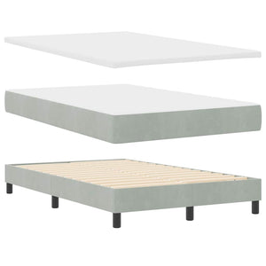 LED Boxspringbett mit Matratze Hellgrau 120x190 cm