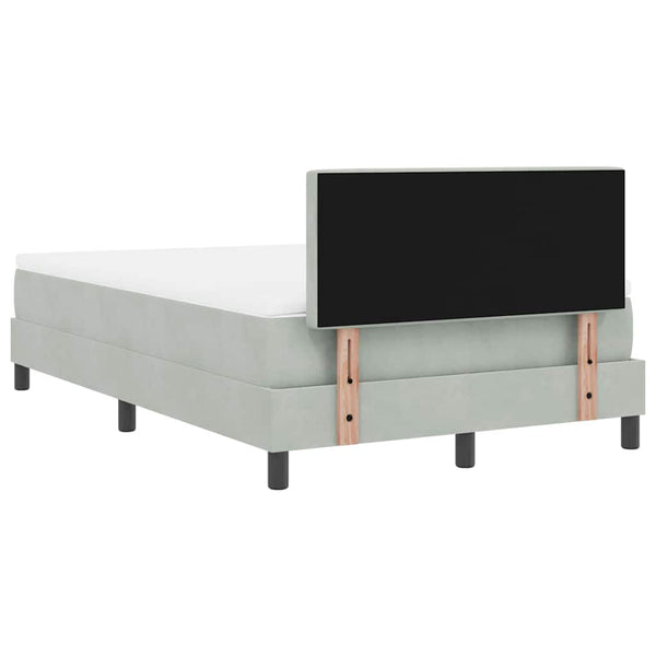 LED Boxspringbett mit Matratze Hellgrau 120x190 cm